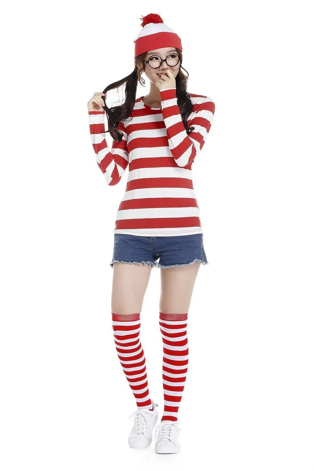 Where's Wally Wally Anime Cosplay Family Matching Costume