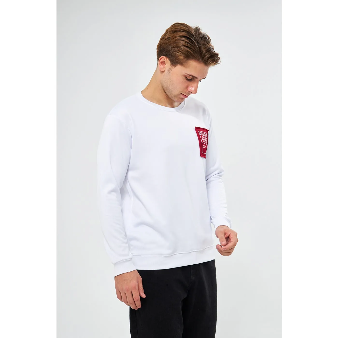 White Raw Patch Sweatshirt