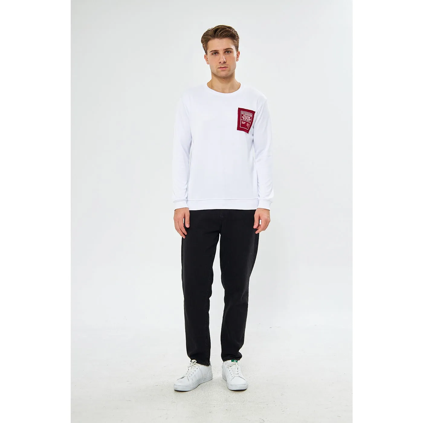 White Raw Patch Sweatshirt